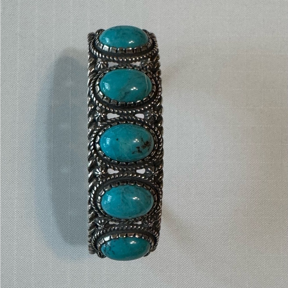 Carolyn Pollack Relios 925 Silver American West Turquoise Cuff Bracelet - Picture 4 of 7